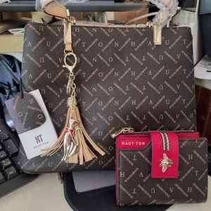 High End Hautton Leather Wallet and Handbag